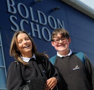 Boldon School pupils Lexi Shiel and Keane Blackburn.