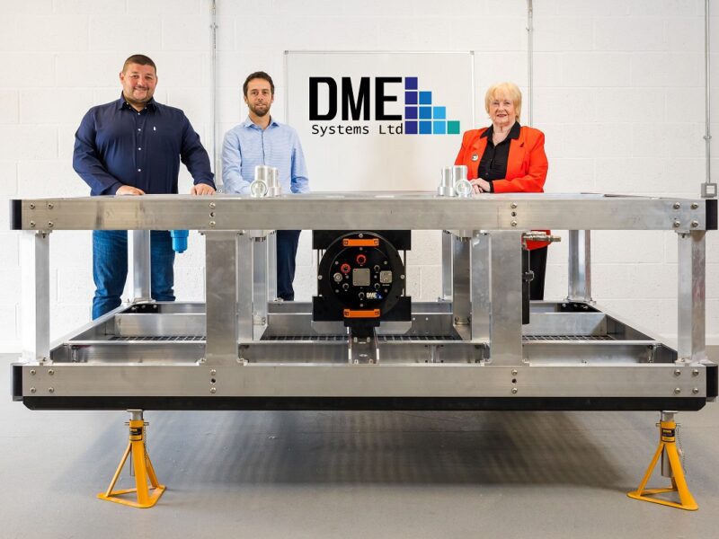 From left: Co-founders of DME Systems Ltd Darren Coombe and Michael van Zwanenberg with Councillor Margaret Meling