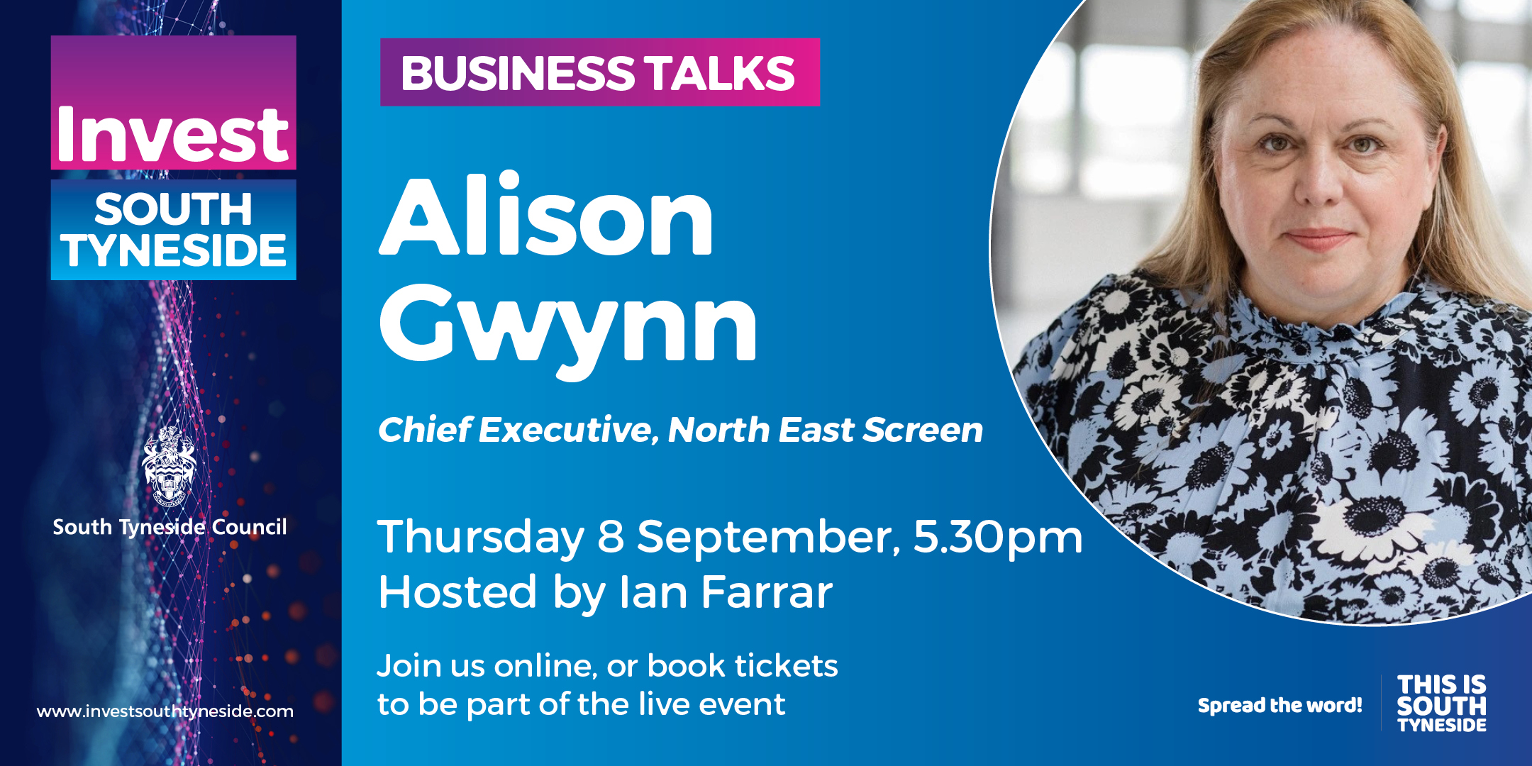 Business Talks Banner Alison Gwynn, North East Screen