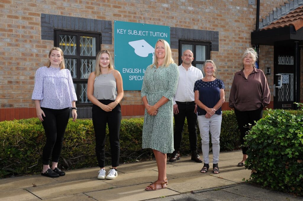 Key Subject Tuition's Claire Wardle and staff who have signed the South Tyneside Pledge