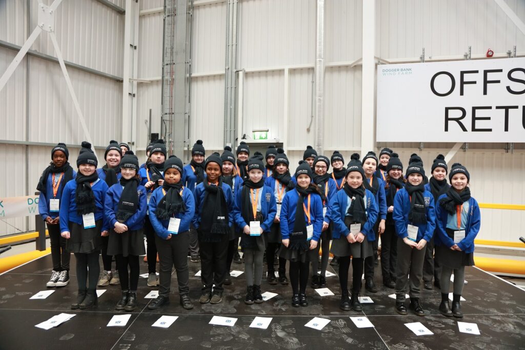 SS Peter and Paul Catholic Primary School Choir performing at the opening of Dogger Bank Wind Farm Maintenance and Operations Base