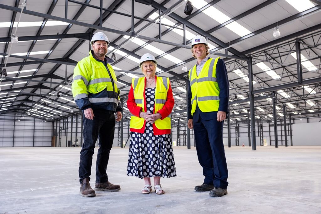 From left to right: Julian Gibson, Site Manager; Cllr Margaret Meling, Lead Member for Economic Growth and Transport at South Tyneside Council and HTA Real Estate Director, Nick Atkinson