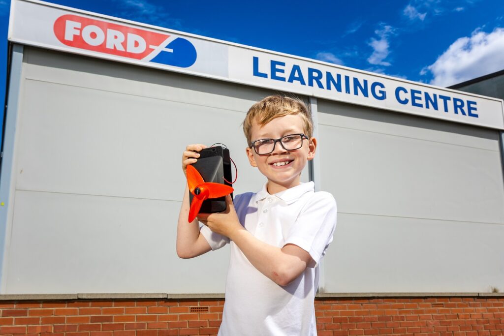 Nine-year-old Isaac, from Cleadon, visited Ford Aerospace at Port of Tyne to present his Wind Mirrors to a panel of high-profile business leaders.