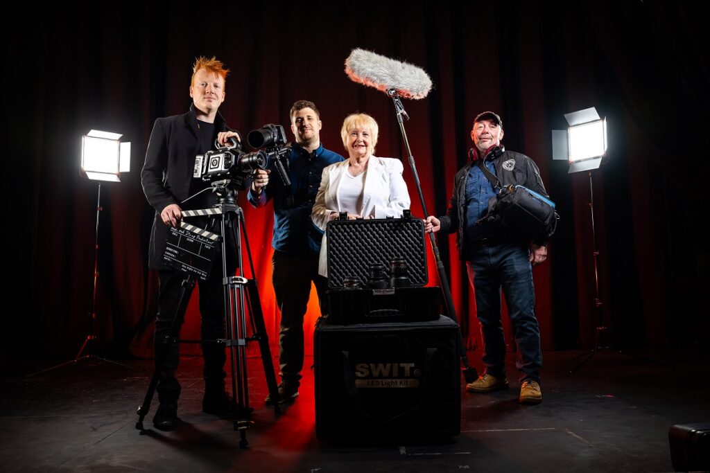 From left to right: Red Stamp Productions Co-Founders Michael Rowlands, Connor Langley, Cllr Margaret Meling, lead member for Economic Growth and Transport at South Tyneside Council, and Michael Lambert.