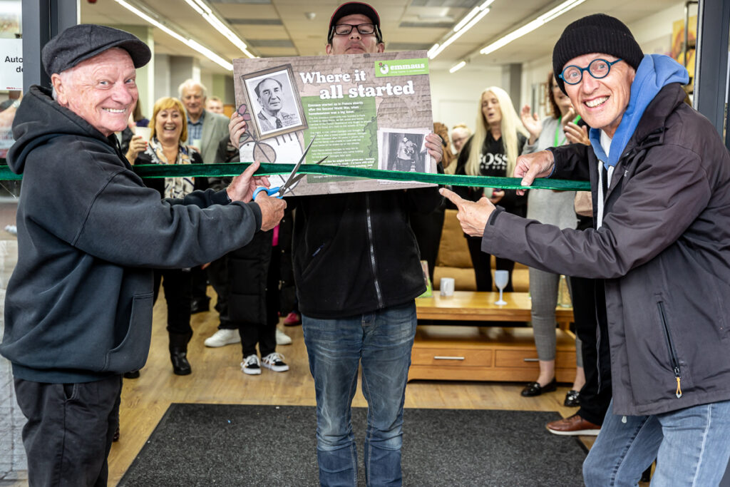 Lindisfarne's Billy Mitchell and Ray Laidlaw open Emmaus North East's new flagship store in Jarrow. Credit Paul Alexander Knox