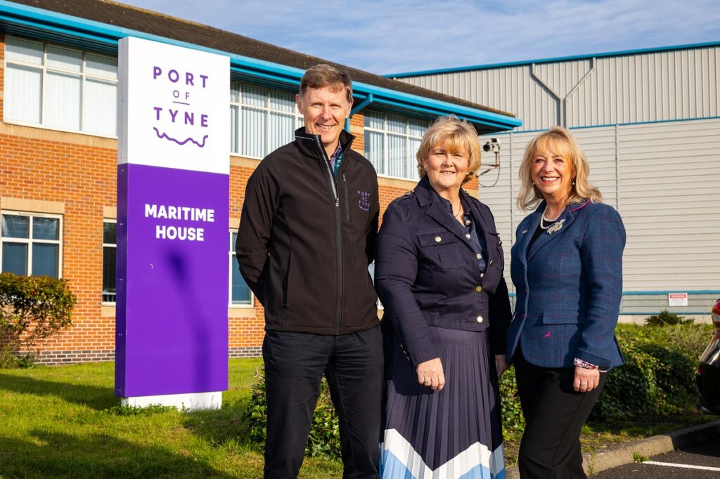 From left: Kevin Emmett, Head of Infrastructure Projects from Port of Tyne; Cllr Tracey Dixon, leader of South Tyneside Council and Victoria Beattie, Head of Estates from Port of Tyne.