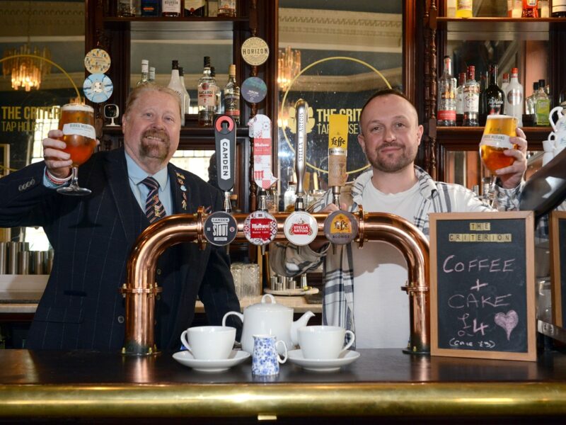 Cllr Paul Dean, Lead Member for the Voluntary Sector at South Tyneside Council with local entrepreneur and Landlord of the Criterion Pub Chris Pickering