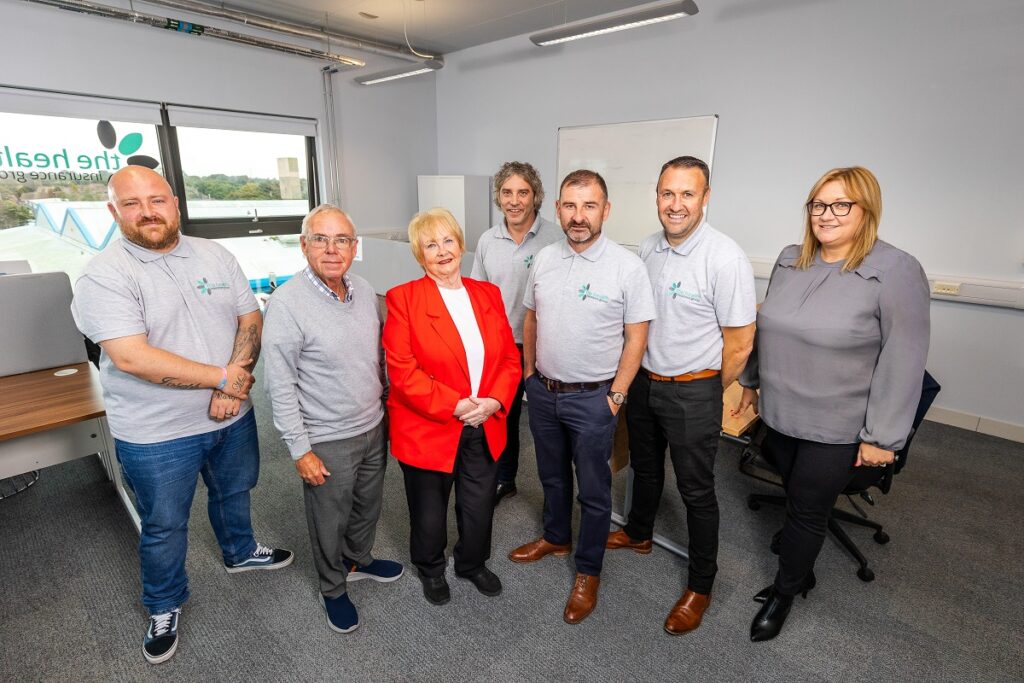 Cllr Margaret Meling with Adam Brown and staff at One Trinity Green, South Shields