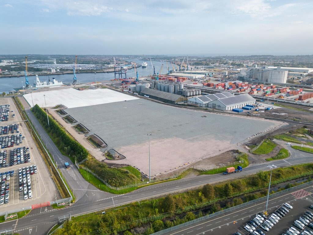 Van Oord's Marshalling Base for Sofia Offshore Wind Farm at the Port of Tyne