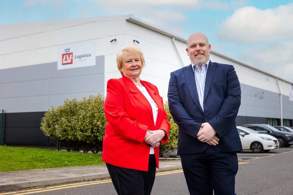 Cllr Margaret Meling, lead member for economic growth and transport at South Tyneside with Phil Hood, Branch Manager at LV Newcastle, outside the new LV Logistics distribution hub in Hebburn