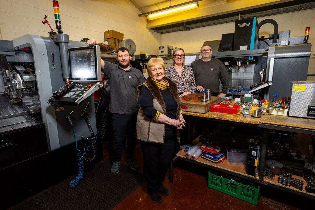 From left to right: EM Precision's Ian Bell; Cllr Margaret Meling, lead member for economic growth and transport at South Tyneside Council; Nicola Cockburn and Steve Cockburn.