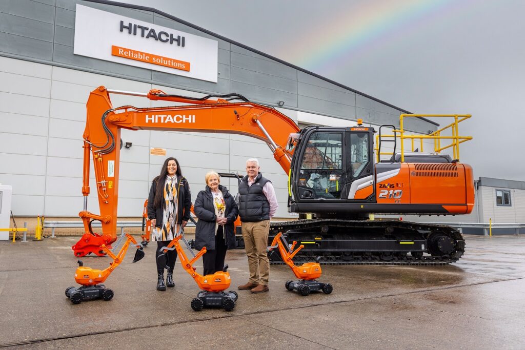 Hitachi's Social Responsibility Co-ordinator Jade Hucks, Cllr Margaret Meling, South Tyneside Council’s lead member for Economic Growth and Transport and Hitachi's Chief Executive Officer David Roberts.