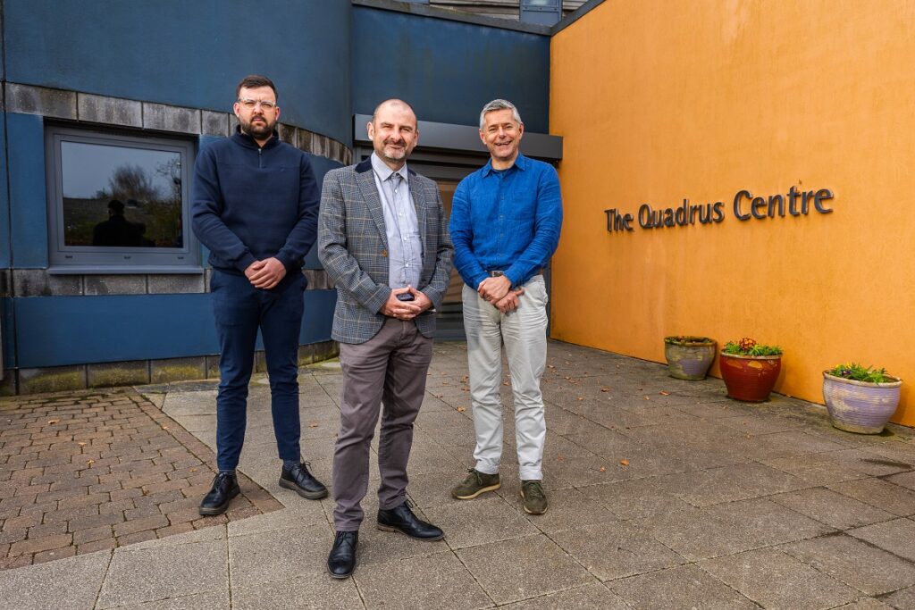 From left: Carl Thompson, managing director of Apex Time Critical; Adam Brown, director of The Health Insurance Group and Carl Buckley, managing director of Urban River.