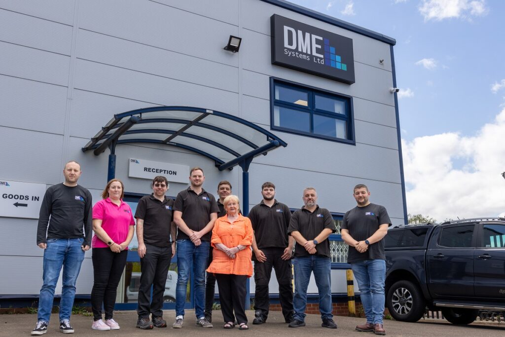 Cllr Margaret Meling, South Tyneside Council portfolio holder for Economic Growth and Transport (left) with Stephen Dixon from DME Systems with Darren Coombe and staff from DME Systems