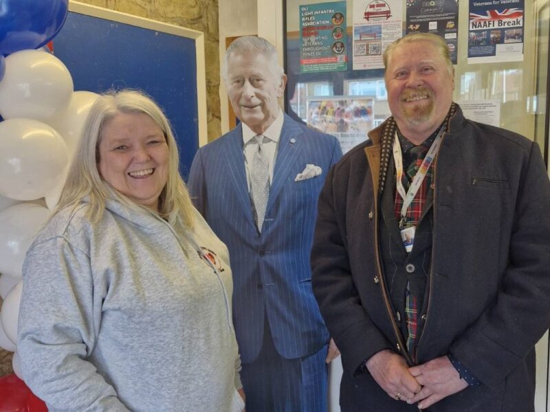 Tracy Beaton, founder of Bede’s Helping Hands with Councillor Paul Dean, Lead Member for the Voluntary Sector, Partnerships, and Equalities, at South Tyneside Council