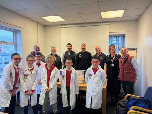 South Tyneside Pledge members with pupils from Harton Primary School