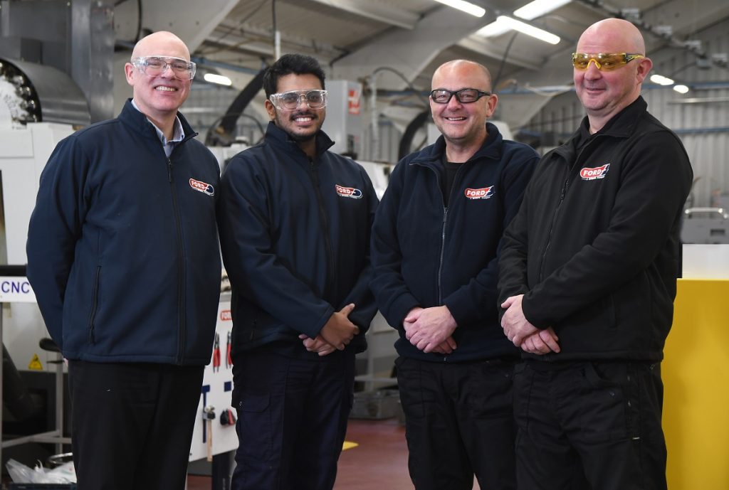 Ford Aerospace Engineering Team, Left to right:Karl Dambers, Nakul Narasimha Murthy, Steve Gateshill and Marc Clifford