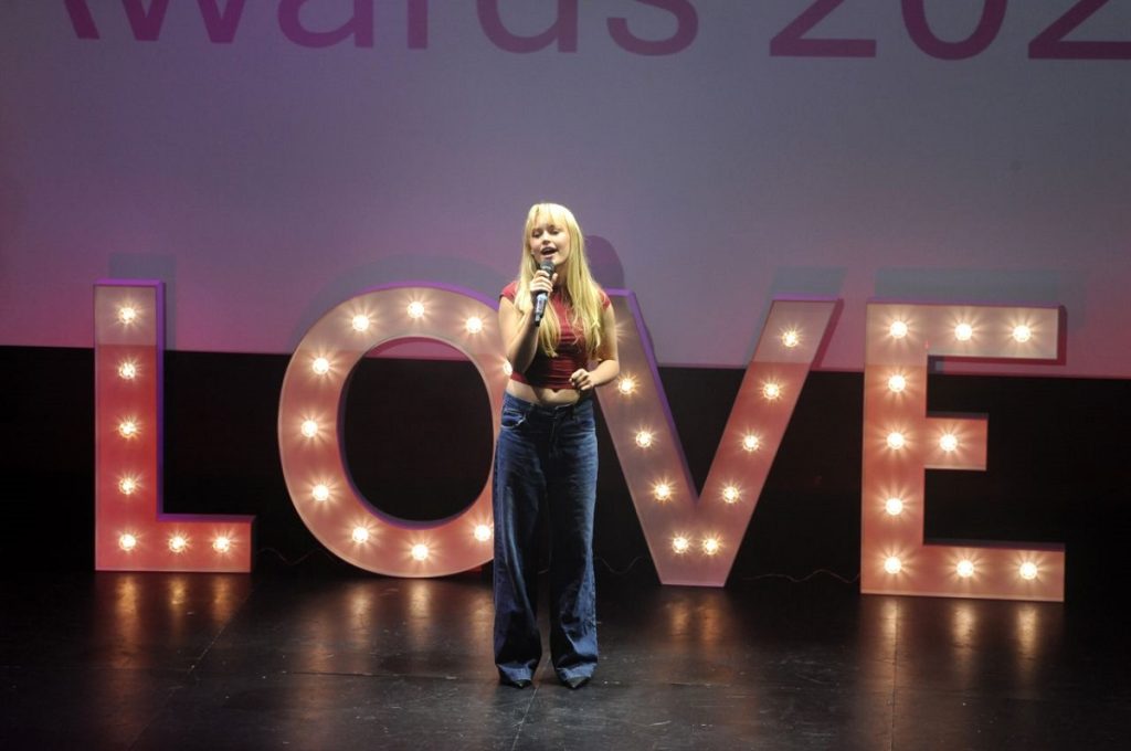 Penny Simpson performing at the Love South Tyneside Awards 2024