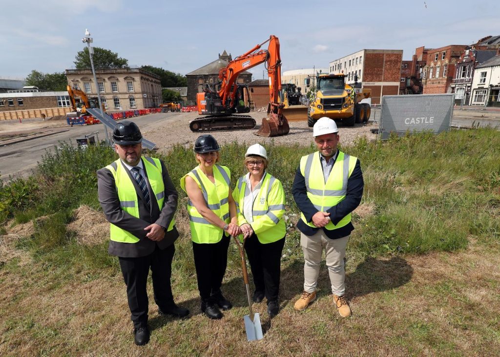 L-R Simon Ashton, Principal, South Shields Marine School; Dr Lindsey Whiterod CBE, Chief Executive Tyne Coast College; Cllr Tracey Dixon, Leader of South Tyneside Council; Andrew Dawson, Managing Director, Castle.