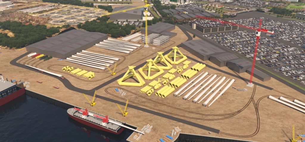 An artist's impression of Port of Tyne's planned £150 million renewables terminal