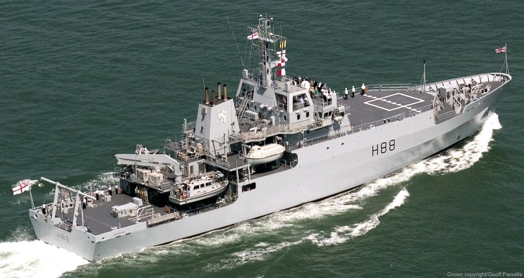 HMS Enterprise - pictured on active service for the Royal Navy.