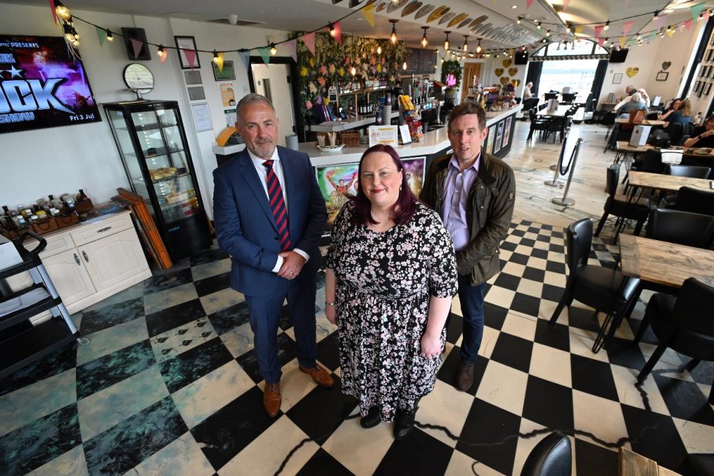 Cllr David Royal, Kelly Anders and Dean Hope at The Customs House