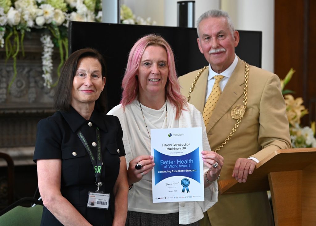 Hitachi Construction Machinery UK achieved Continuing Excellence status at the Better Health at Work Awards